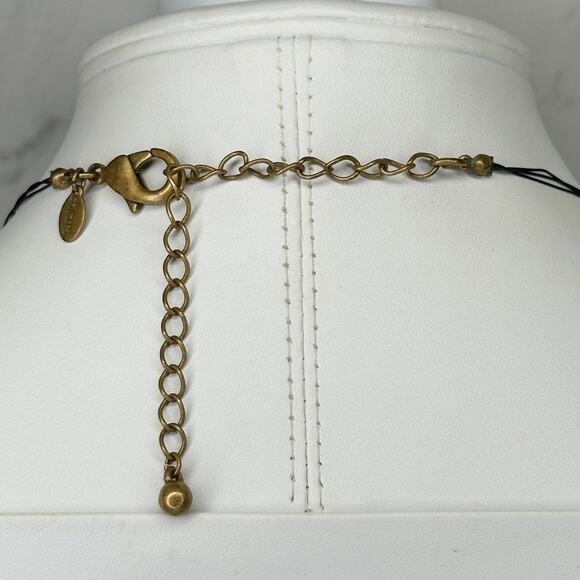 Chico's Triple Strand Beaded Black Wire Gold Tone Statement Necklace ✨ - Picture 3 of 10